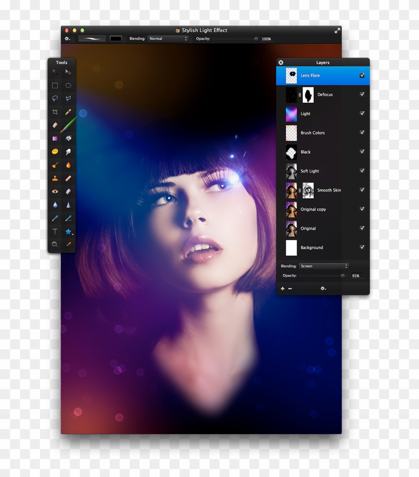 Add A Little Lens-flare Effect To The Object By Placing - Stylish Light Png For Edit Clipart