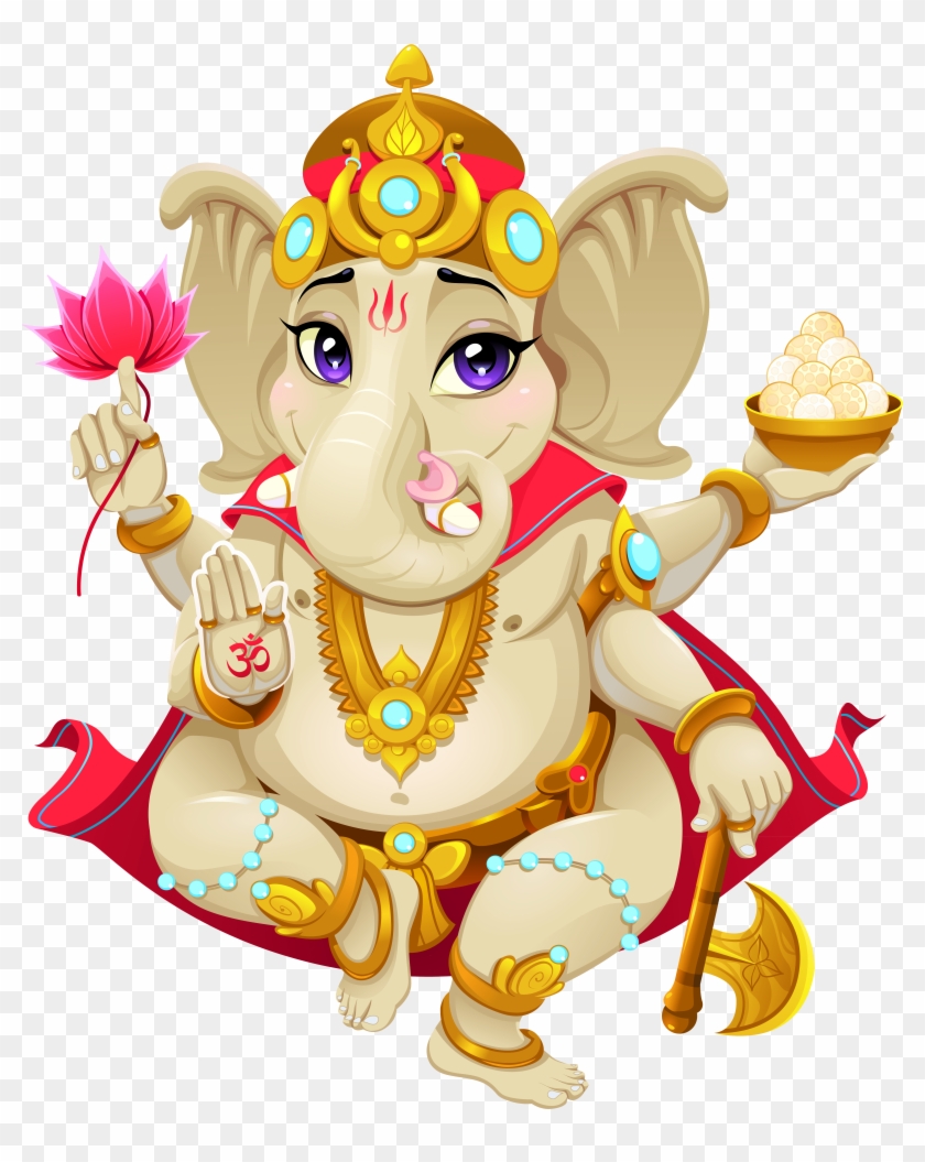 Lord Ganesha Transparent - Ganesh Chaturthi Cartoon Png Clipart