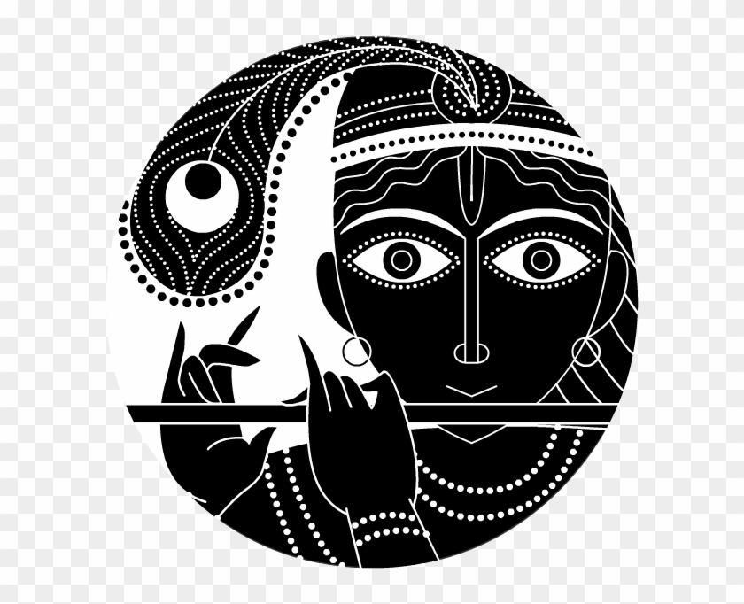 Krishna The Cowherd Prince - Krishna Black And White Png Clipart