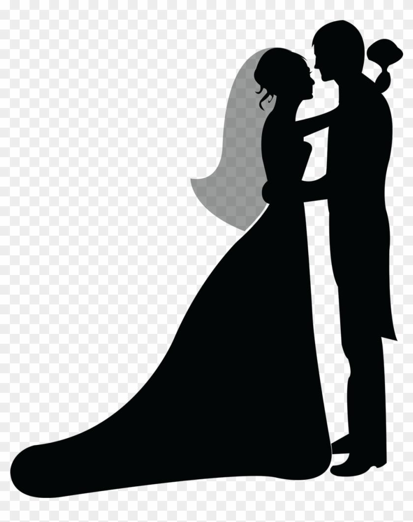 Picture Of Newlyweds-0002 - Wedding Silhouette Png Clipart
