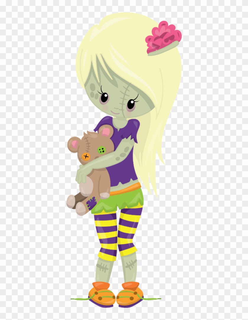 #zombie #kawaii #hallowen #girl #cute - Cartoon Clipart