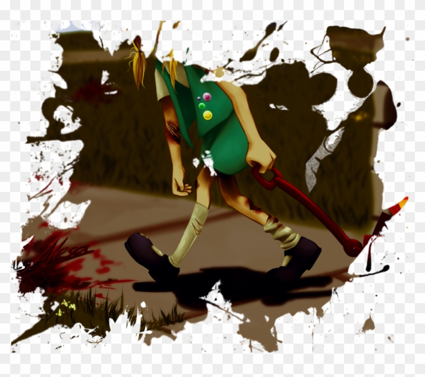 Zombie Girl 4 - Ink Splatter Clipart
