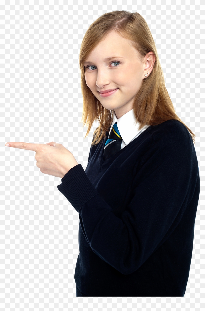 Women Pointing Left - Woman Stock Image Png Clipart