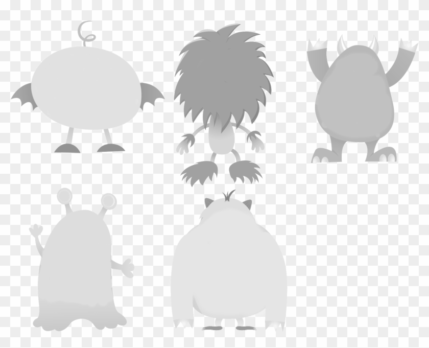 Monsteroutlines - Illustration Clipart #2001335
