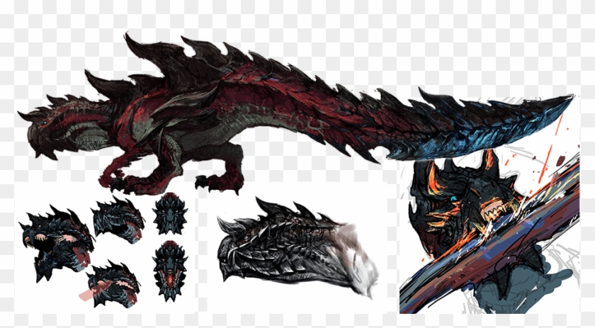 [fluff] Given How It Was Depicted, Glavenus Shouldn't - Monster Hunter Dragon Concept Art Clipart