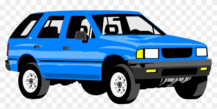 Illustration Of A Blue Sports Utility Vehicle - Suv Car Clipart Png Transparent Png