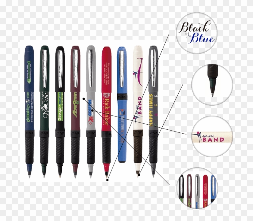 Black Or Blue Ink - Bic Grip Roller Clipart #2002199