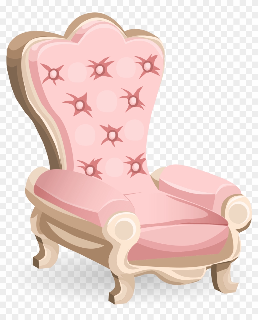 Pink Royal Chair Seat Vector Clipart Image Free Stock - Chair - Png Download