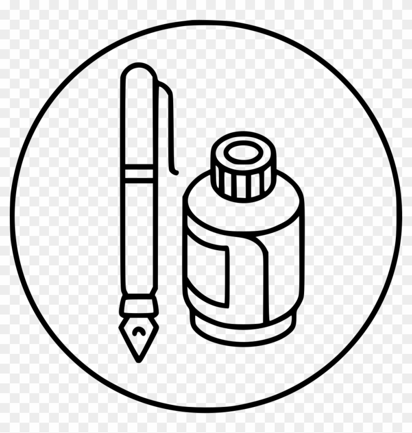 Ink Pen Writing Editing Comments - Line Art Clipart