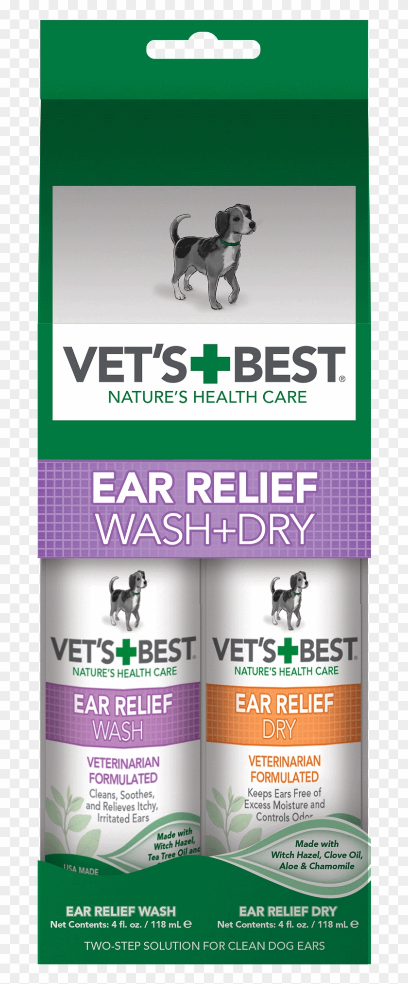 Vet's Best Dog Ear Cleaner Kit, Ear Relief Wash & Dry - Vet's Best Ear Relief Wash & Dry Clipart