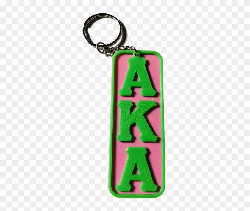 3d Aka Pink And Green Keychain - Keychain Clipart