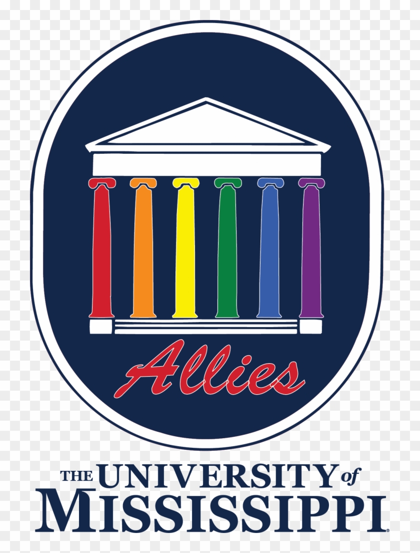Allies Logo With Rainbow Colored Columns On The Lyceum - University Of Mississippi Clipart #2002758