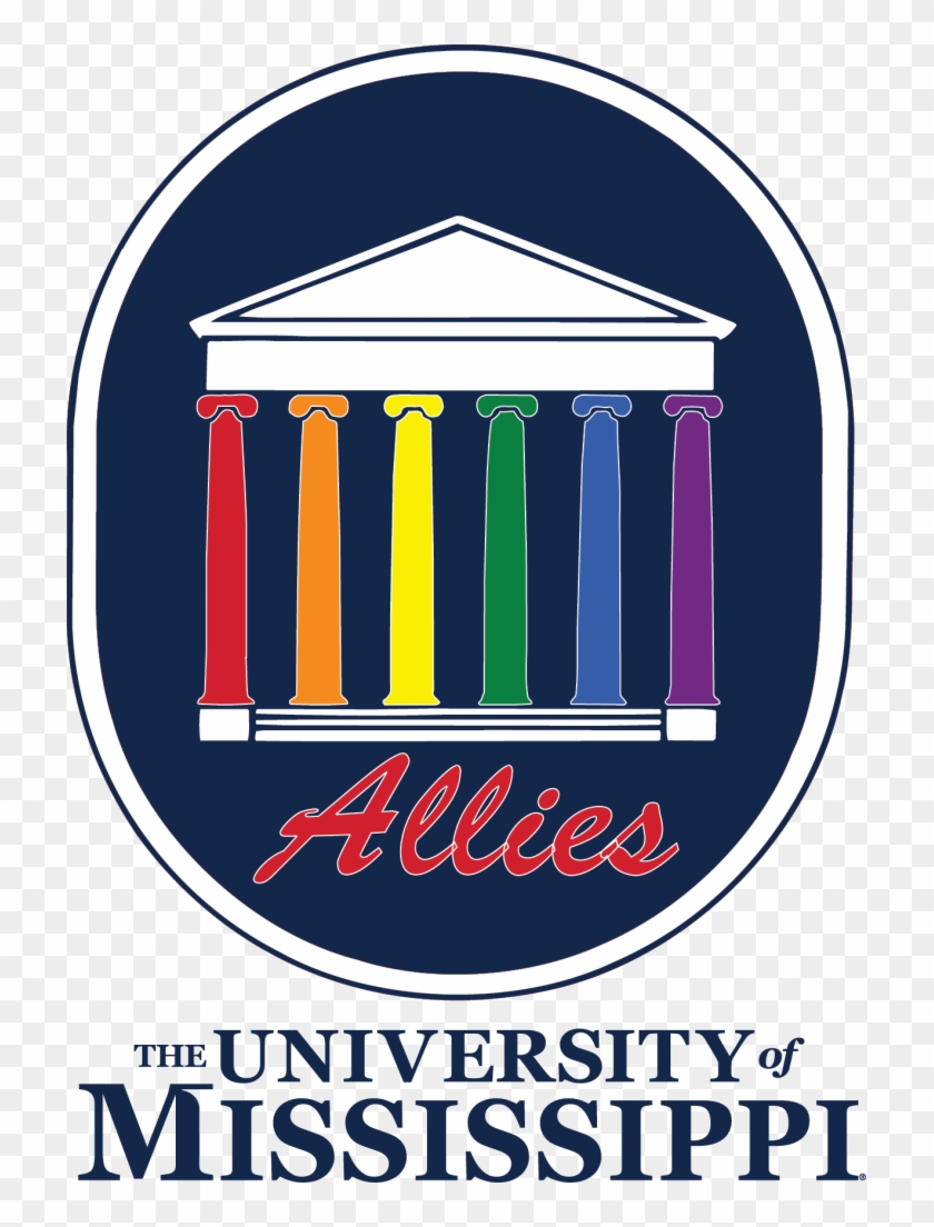 Allies Logo With Rainbow Colored Columns On The Lyceum - University Of Mississippi Clipart