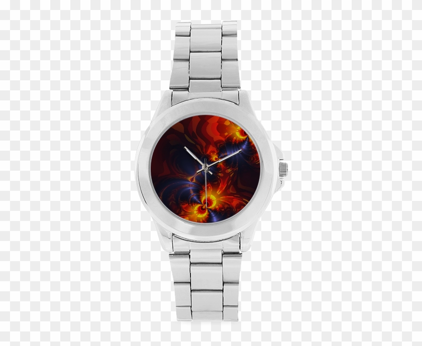 Butterfly Eyes, Abstract Violet Gold Wings Unisex Stainless - Watch Clipart #2004006