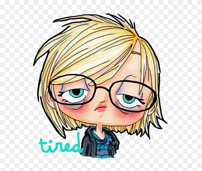 Cute Tired Girl Cartoon Clipart #2004524