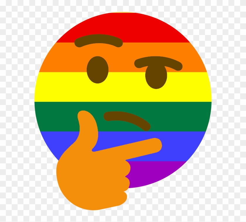 More Thinking Emoji Pride - Thinking Lgbt Discord Emojis Clipart