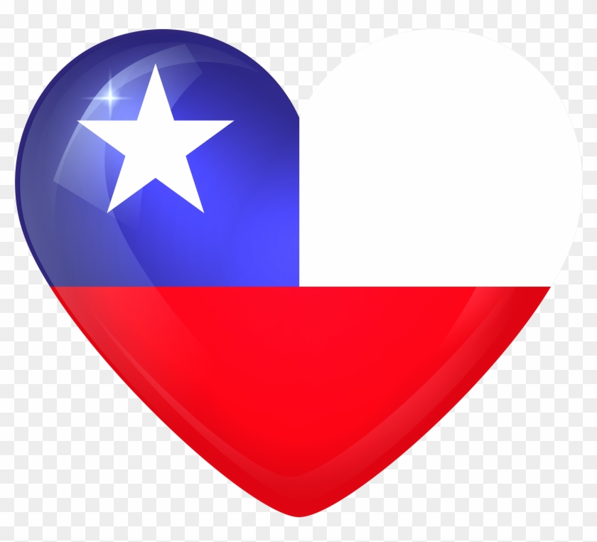 View Full Size - Chile Heart Flag Png Clipart