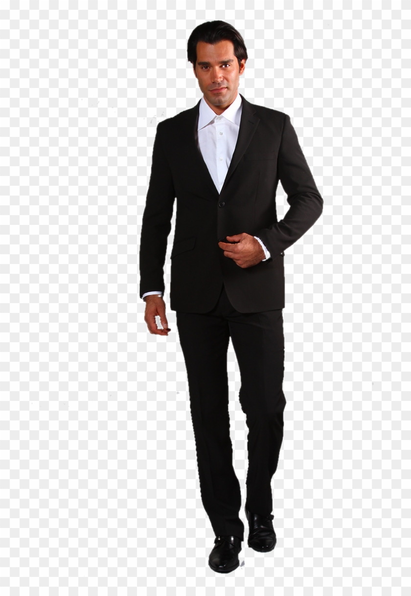 Hombre En Traje Png - Black Velvet Coat For Men Clipart #2005603