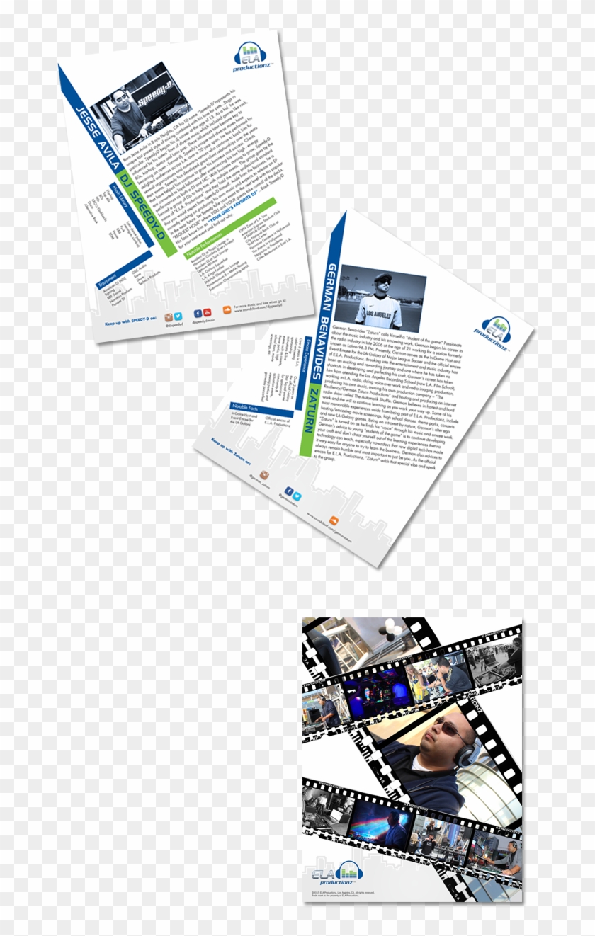 Logo And Bio Sheets Design For Ela Productionz, A Company - Graphic Design Clipart