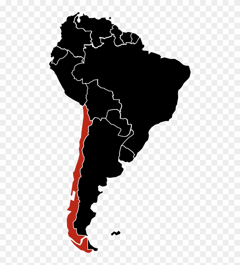 Chile - South America Silhouette Map Clipart