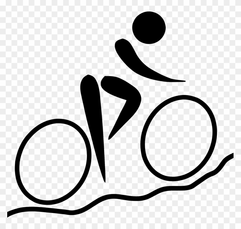 Cyclist, Mountain, Biker, Biking, Logo, Pictogram - Pictogram Biking Clipart #2007223