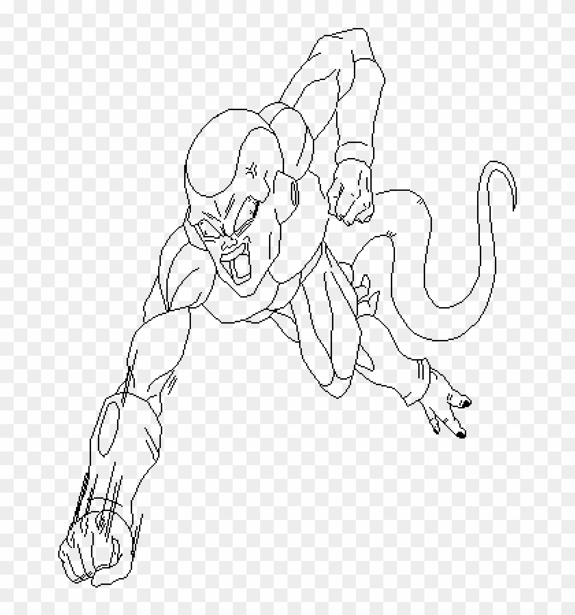 Golden Frieza Drawing , Png Download - Line Art Clipart #2007833