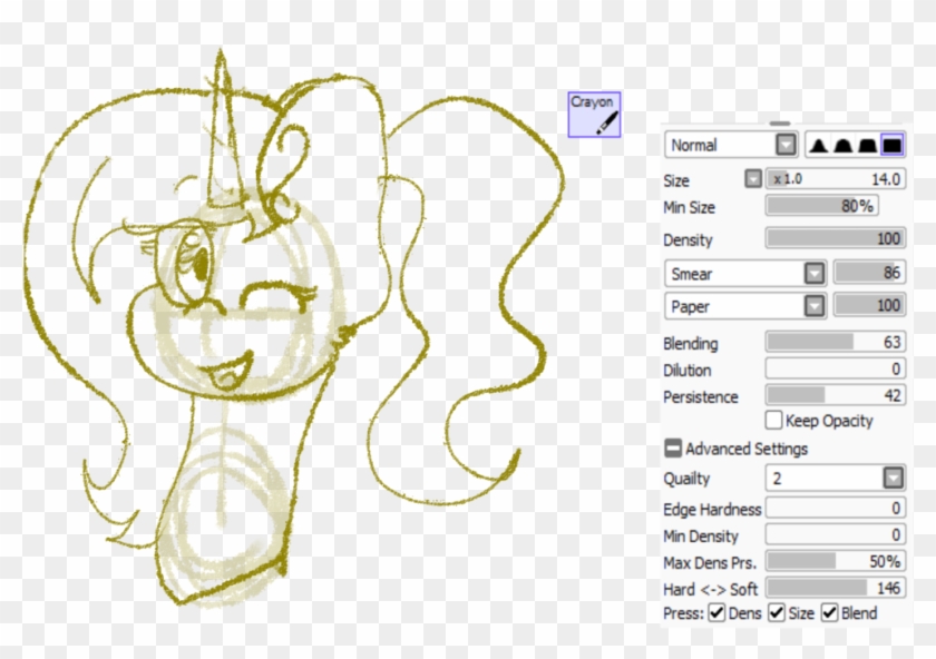 Crayon Brush Settings For By Constanta Bucharei - Blush Paint Tool Sai Clipart