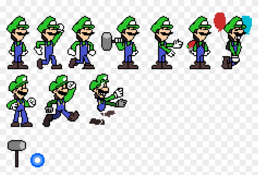 Luigi Spritesheet - Luigi Mansion Sprite Sheet Clipart