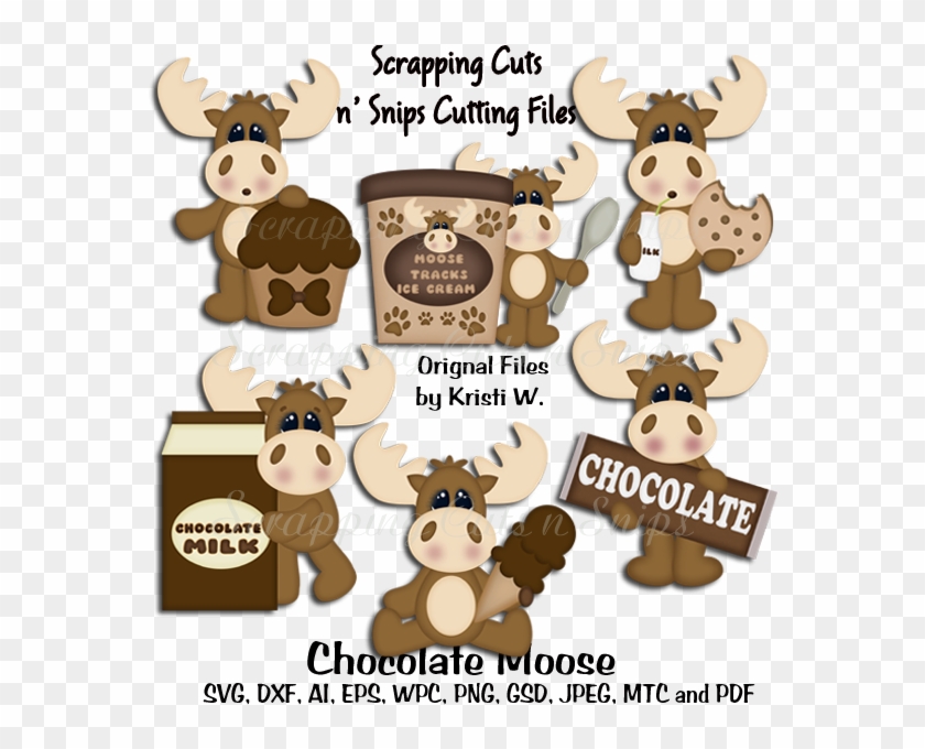 Chocolate Moose Cutting Files - Cartoon Clipart