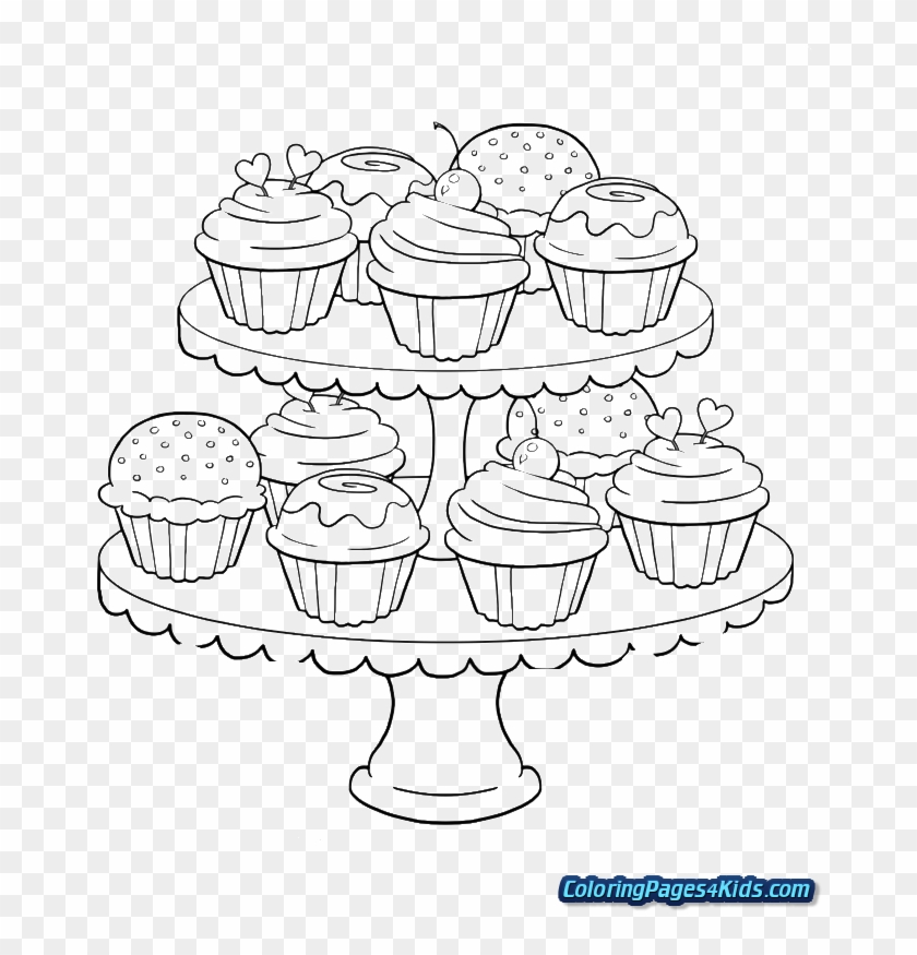 Minecraft Cake Coloring Pages - Coloring Page For Adults Cupcakes