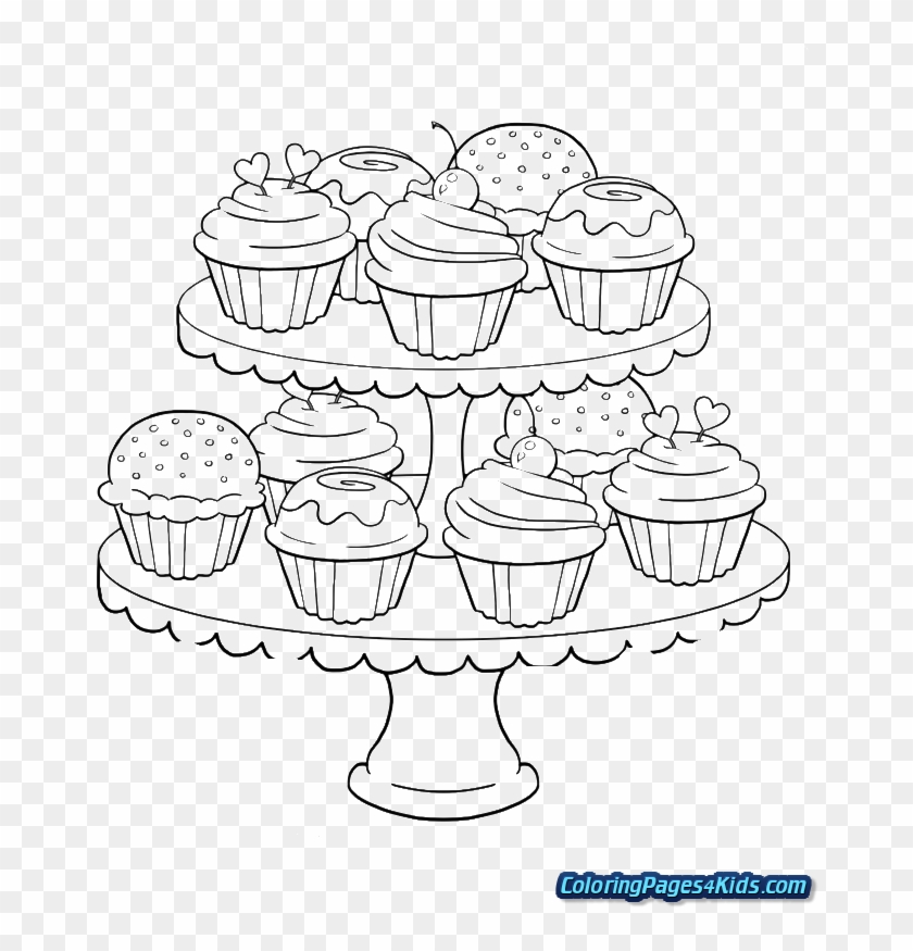 Minecraft Cake Coloring Pages - Coloring Page For Adults Cupcakes Clipart