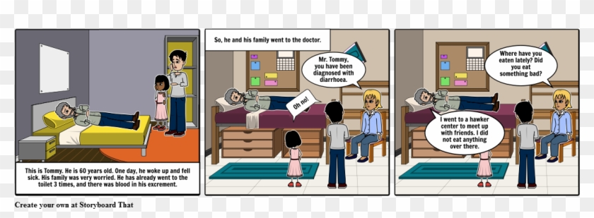 Old Person Got Sick - Cartoon Clipart #2011832