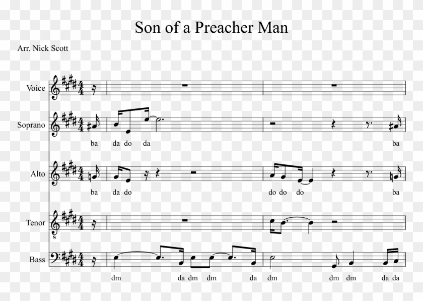 Son Of A Preacher Man Sheet Music 1 Of 11 Pages - Sheet Music Clipart #2013088
