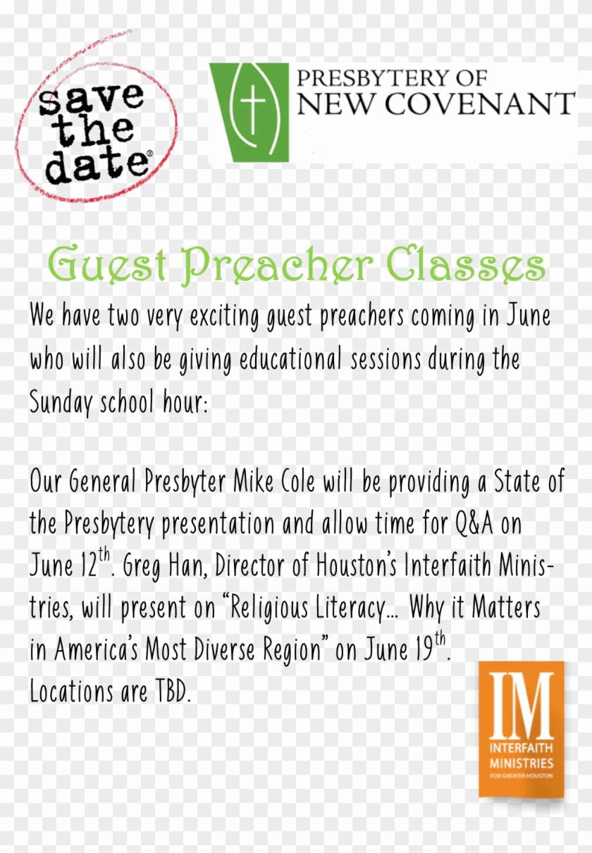 Preacher Classes - Save The Date Clipart