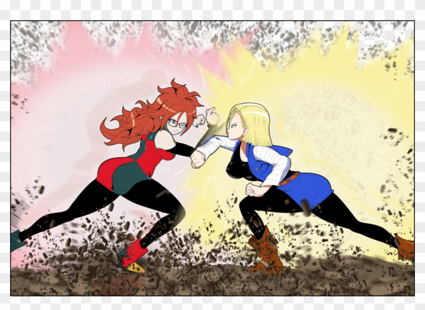 Android 18 Vs Android - Android 18 And 21 Fanart Clipart #2013217