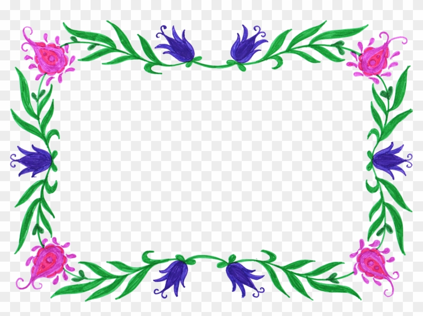 6 Flower Frame Colorful Rectangle Clipart