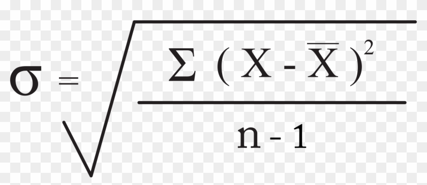 The Formula For Standard Deviation - Black-and-white Clipart #2014639