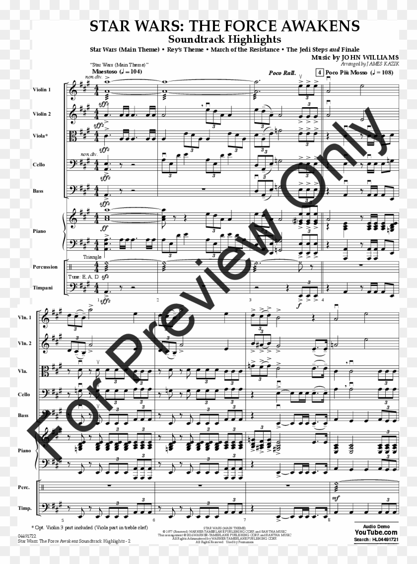 Click To Expand Star Wars - Sheet Music Clipart #2014793