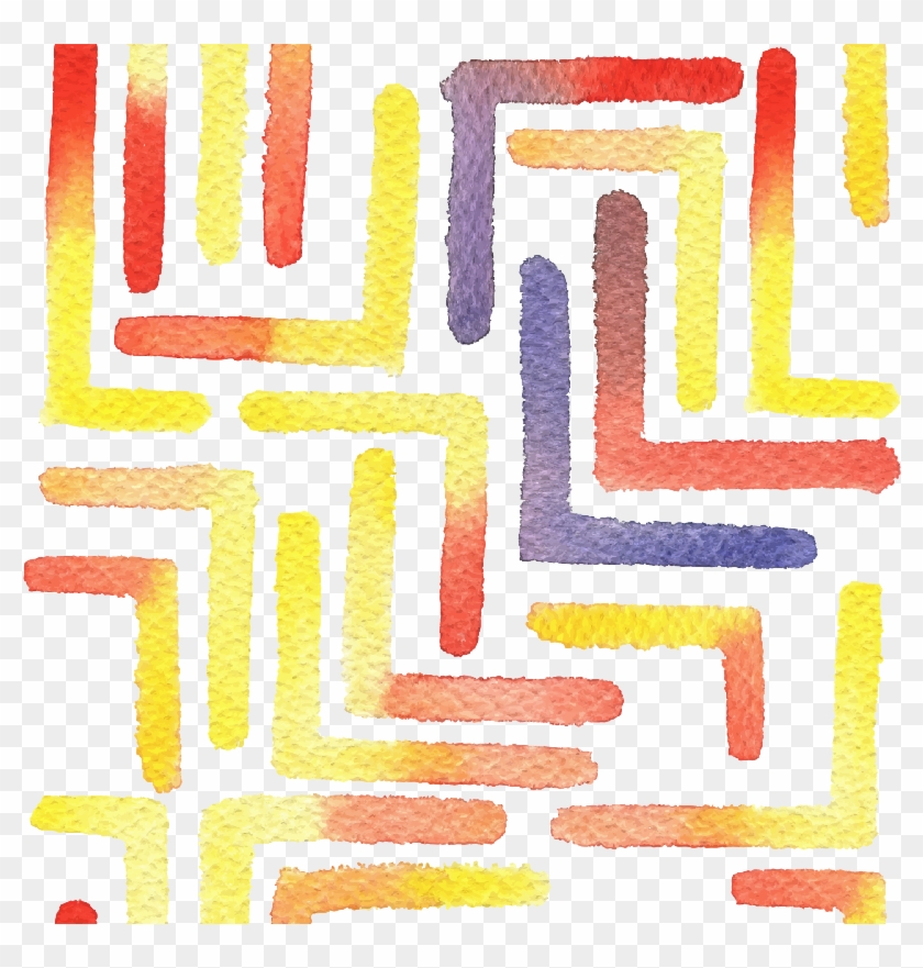 Hand Drawn Whimsical Watercolor Pastel Geometric Patterns Clipart #2014874
