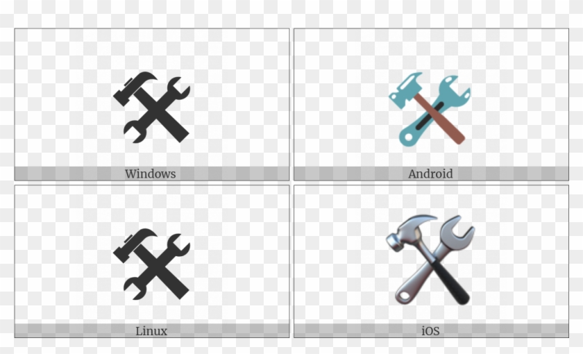 Hammer And Wrench On Various Operating Systems - Icon Clipart #2016238