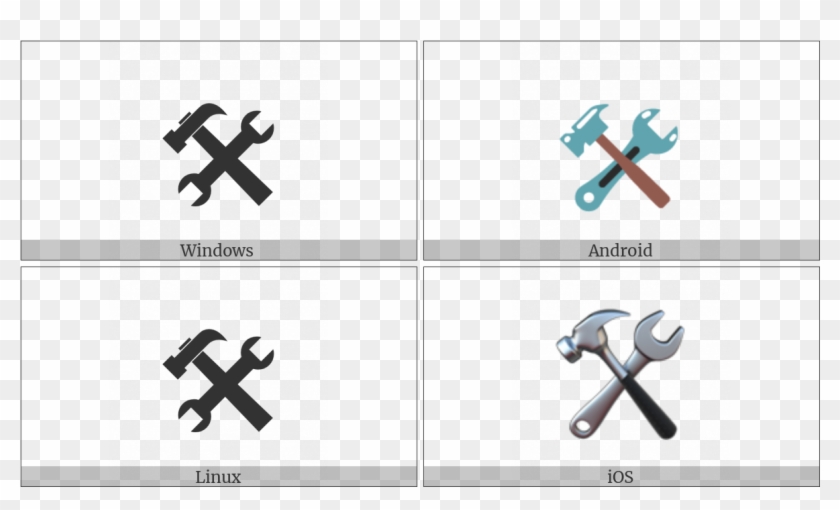 Hammer And Wrench On Various Operating Systems - Icon Clipart