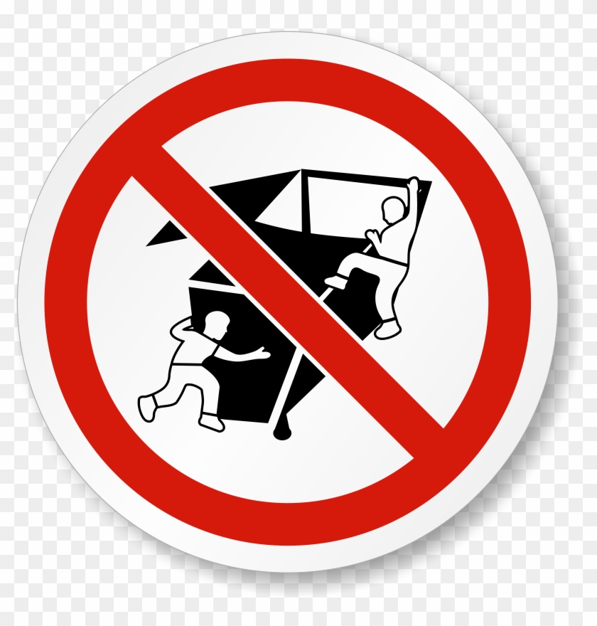 Don't Play Around Dumpster Iso Prohibition Symbol Label - No Eating And Drinking Clipart #2016519