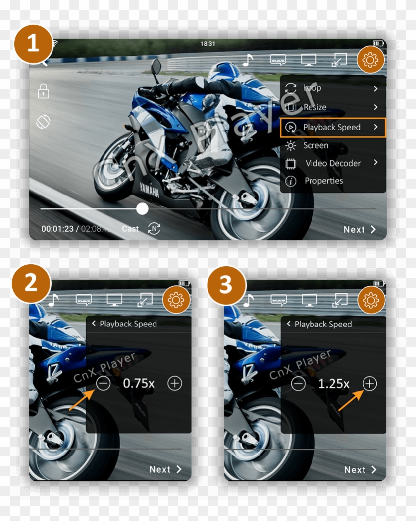 Cnx Player - Motorcycle Clipart #2016626
