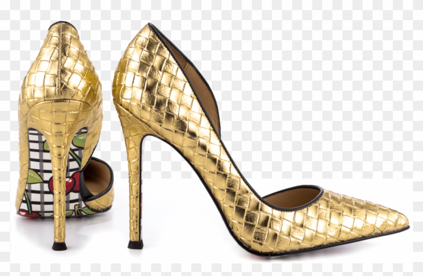 Gold Glitter High Heels And Transparent - Basic Pump Clipart