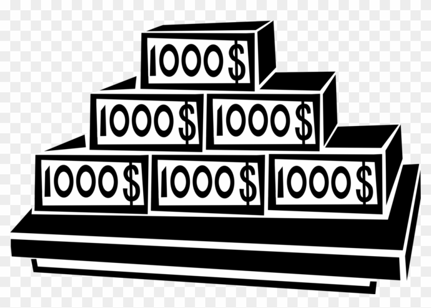 Vector Illustration Of Financial Concept Stack Of $1000 Clipart #2017176