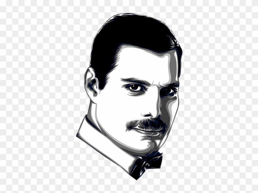 Bleed Area May Not Be Visible - Simple Freddie Mercury Drawing Clipart #2017210