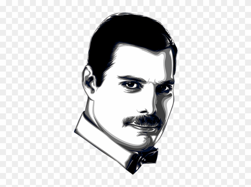 Bleed Area May Not Be Visible - Simple Freddie Mercury Drawing Clipart