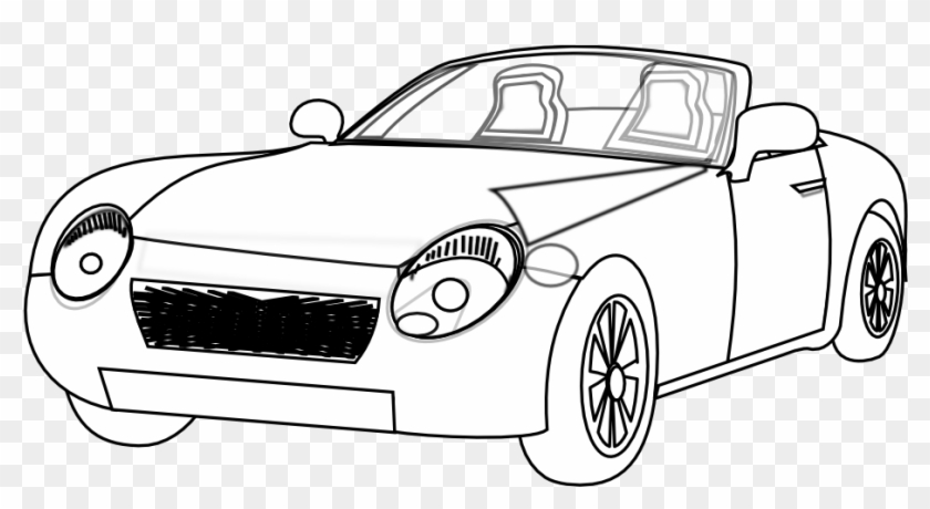 Netalloy Yellow Convertible Sports Car Black White - White Car On Black Background Clipart