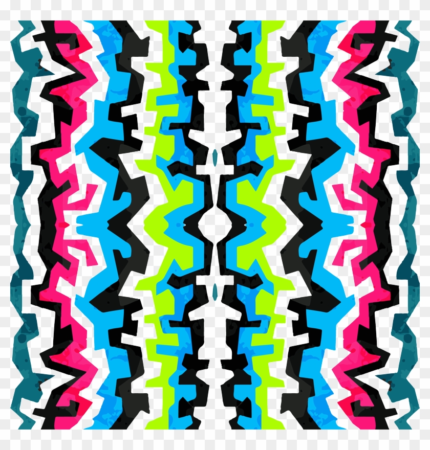 Funky Modern Graffiti Bright Color Design Wallpaper - Motif Clipart #2018266