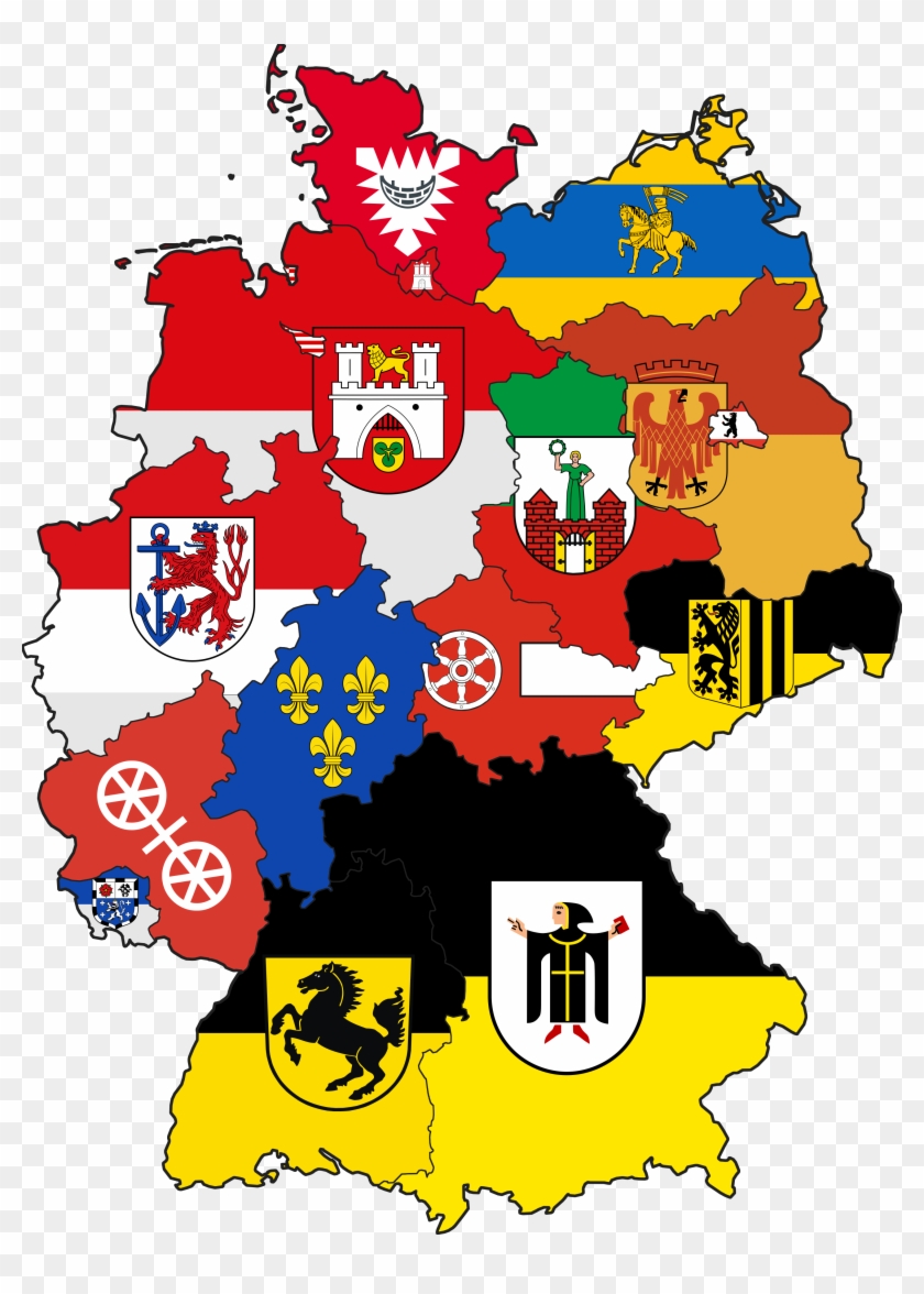 Flags Of State Capitals Oc X Mapporn - Maps Of Germany States Of Flags Clipart #2018827